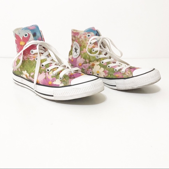 chuck taylor floral high top